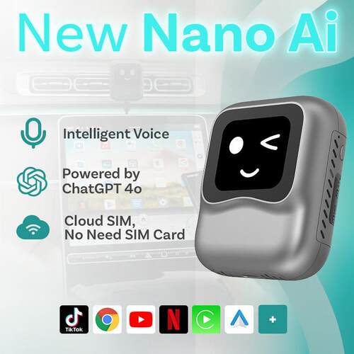 全新智能语音对话carplay盒子 Aibox新品跨境NANO车载无线carplay