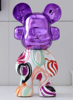 炫酷潮流DJ流体熊装饰摆件网红现代客厅家居酒柜电视柜装饰品批发