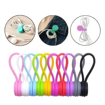 5/3/1PCS Silicone Magnetic Cable Tie Reusable Wire Organizer