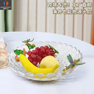 高级感会议桌轻奢欧式果盘办公室用家用客厅茶几结婚乔迁新居玻璃