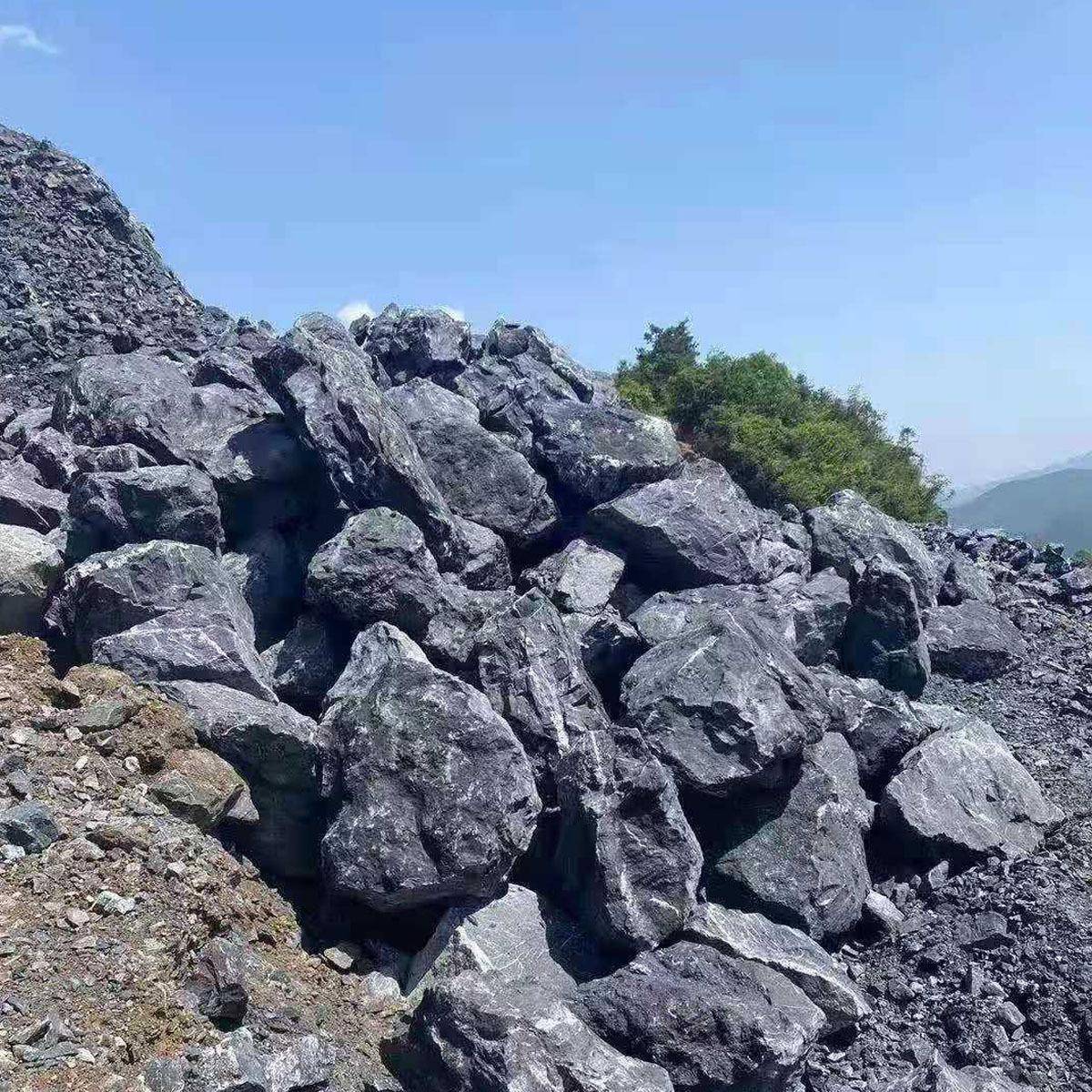 矿山直发黑山石自然石跌水园林假山庭院造景野山石驳岸流水黑石