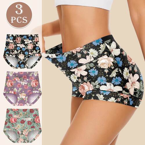 High waisted floral print combination set for women's