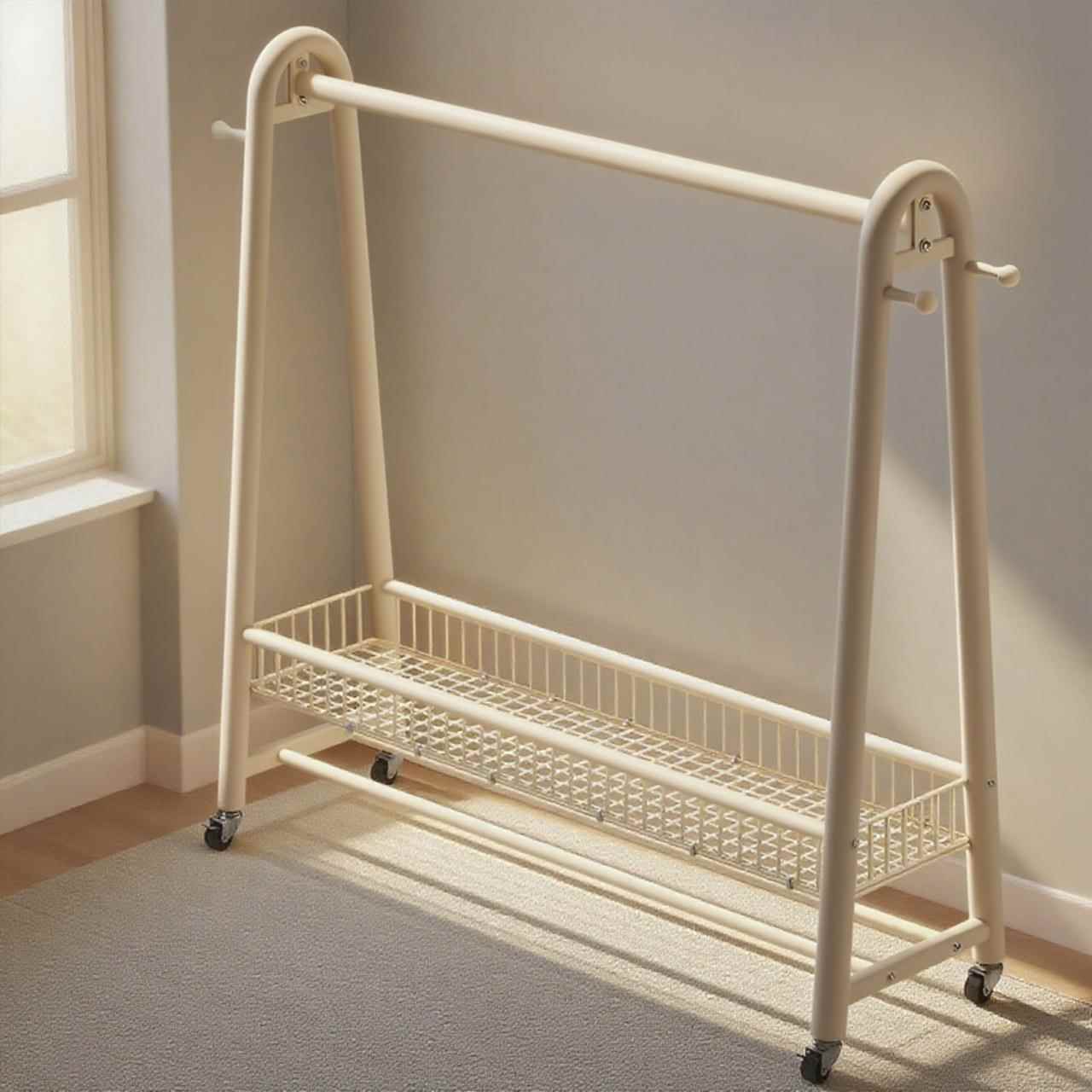 简易衣帽架卧室晾衣架落地室内挂衣服架子家用阳台可移动凉衣杆