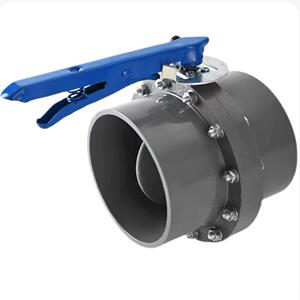 塑料UPVC蝶阀一体式灌溉排水农用给水承插门蝶式控制阀160mm江北