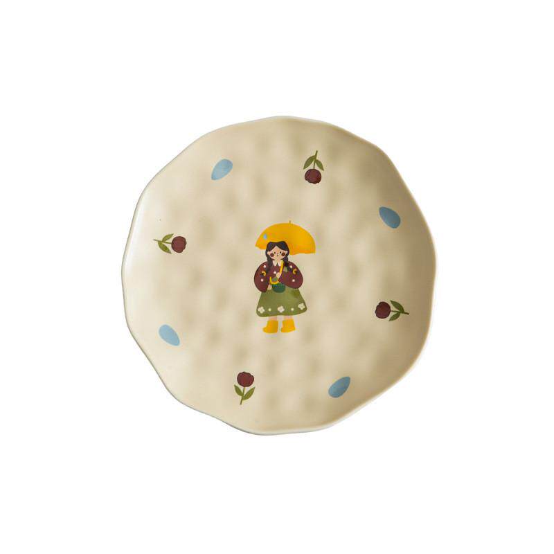 一人食釉下彩餐具碗碟盘套装碗具家用套装高颜值陶瓷碗盘餐具组合