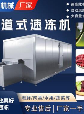 全自动速冻机小龙虾海鲜食品隧道式速冻机土豆块玉米冷冻机设备