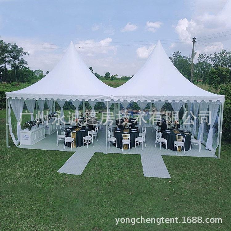 欧式尖顶帐篷户外婚庆聚会活动铝合金塔帐篷可移动夜市遮阳棚