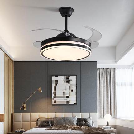 风扇灯隐形吊扇灯家用客厅餐厅卧室电风扇吊灯变频一体吸顶灯led