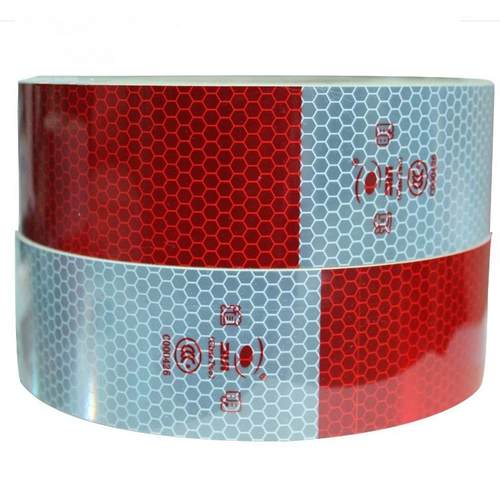 年检审车红白反光贴条 厢货车身警示标识贴夜光膜 道明DM二级反光