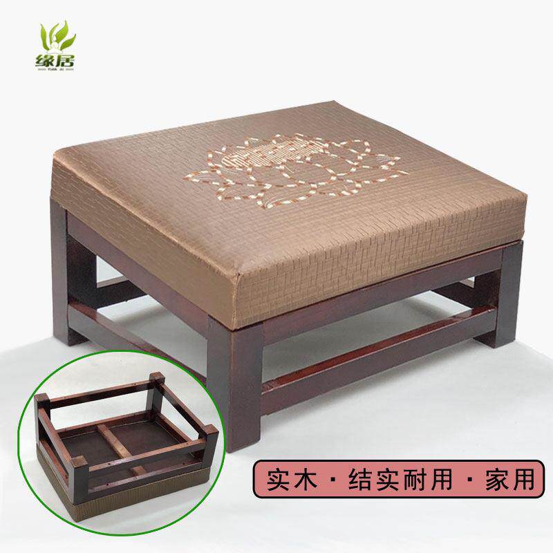 实木拜凳拜垫拜佛垫拜墩四方拜椅打坐禅修垫礼佛跪拜莲花家用禅修