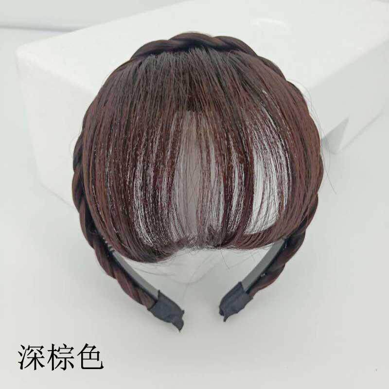 自然遮白发发箍鱼骨辫假发刘海一体增高颅顶头箍压发卡发窟遮发缝