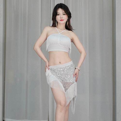 肚皮舞练功服2025新款亮片流苏文胸腰巾表演出套装东方舞舞蹈服装