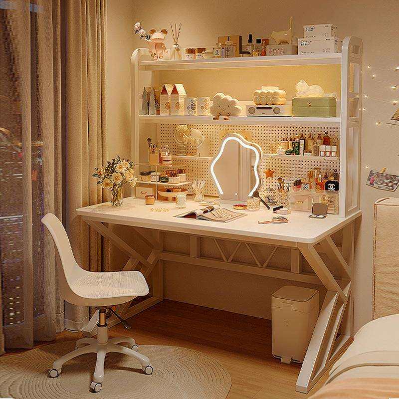 梳妆台一体卧室简约现代化妆桌子书桌学生家用电脑桌带置物架洞洞