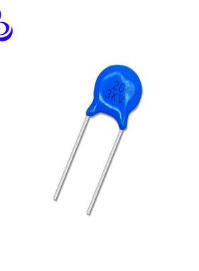 陶瓷高压瓷片瓷介型电容器22PK 3kV 3000V P5MM 蓝色