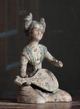 唐代陶逊舞蹈乐器，古玩古物成套，怀旧古物饰品，古玩古物收藏