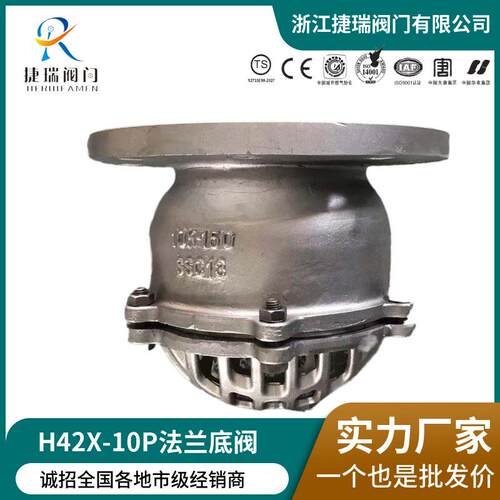 H42X/F/H-10C/P铸钢软密封法兰底阀水泵不锈钢硬密封底阀止回底阀