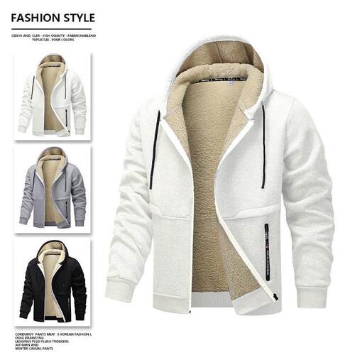 Mens Autumn Winter Fleece Lined Thermal Jacket Coat Sweater
