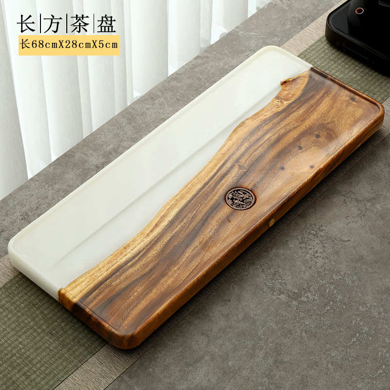 xyt茶盘家用2023新款 天然茶具中式轻奢现代实木整块玉石茶托盘