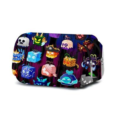 ROBLOX Game Blox Fruits Double-layer Flip-top Pencil Case