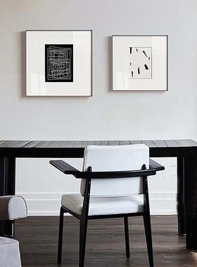 黯画然QB202301现代商简约饰客厅装画黑白灰抽象艺术挂卧室办公室