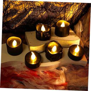 12PCS Flameless Black LED Electronic Candles Battery Operate