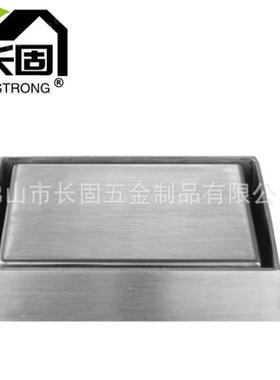 不锈钢304隐形地漏阳台卫生间100MM手工拉丝防臭地漏长固V3028P