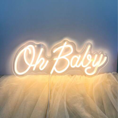 霓虹灯ohbaby发光灯LED装饰灯创意造型灯场景布置led霓虹灯厂家