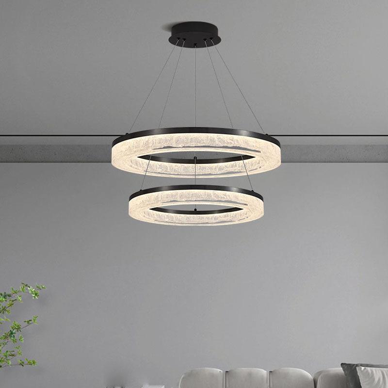 意式极简客灯厅吊端现代简约高树脂客厅厅灯别墅大厅圆圈主95232