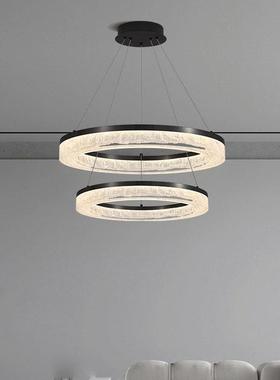 意式极简客灯厅吊端现代简约高树脂客厅厅灯别墅大厅圆圈主95232