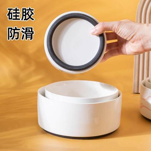 亚马逊硅胶宠物碗防滑陶瓷狗盆狗饭碗喂食饮水碗猫碗宠物用品