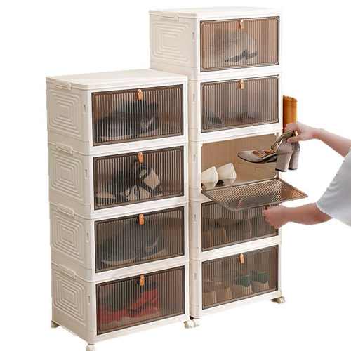 鞋盒收纳盒透明抽拉式鞋柜折叠省空间鞋架