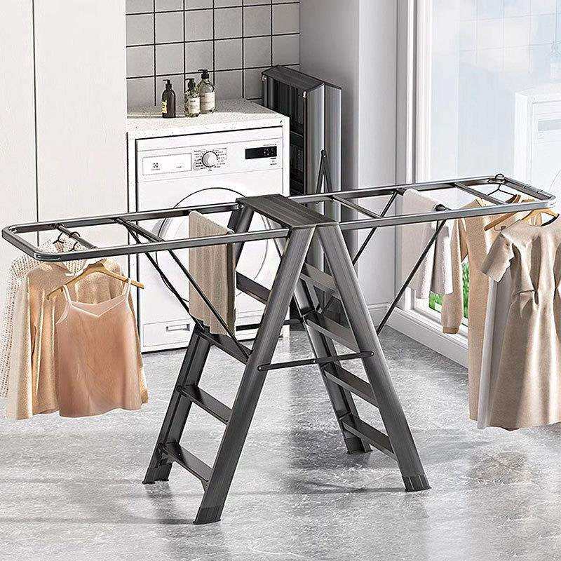 家用梯子加厚折叠梯伸缩室内多功能爬梯人字梯晾衣架置地翼型架子
