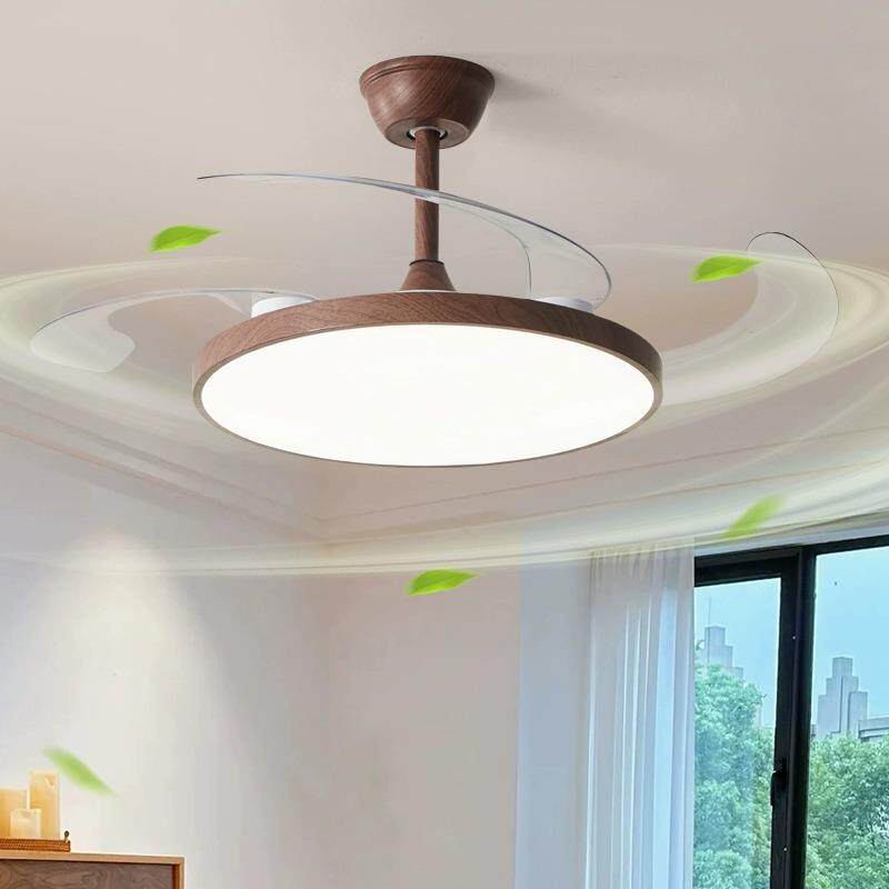 简约餐厅吊扇灯超薄隐形风扇灯客厅一体带电风扇灯儿童卧室吊灯扇