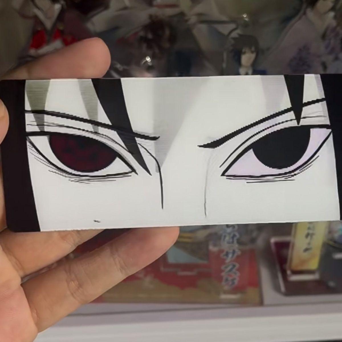 新款动漫周边火影忍者佐助写轮眼变换自制新款光栅卡送朋友收藏