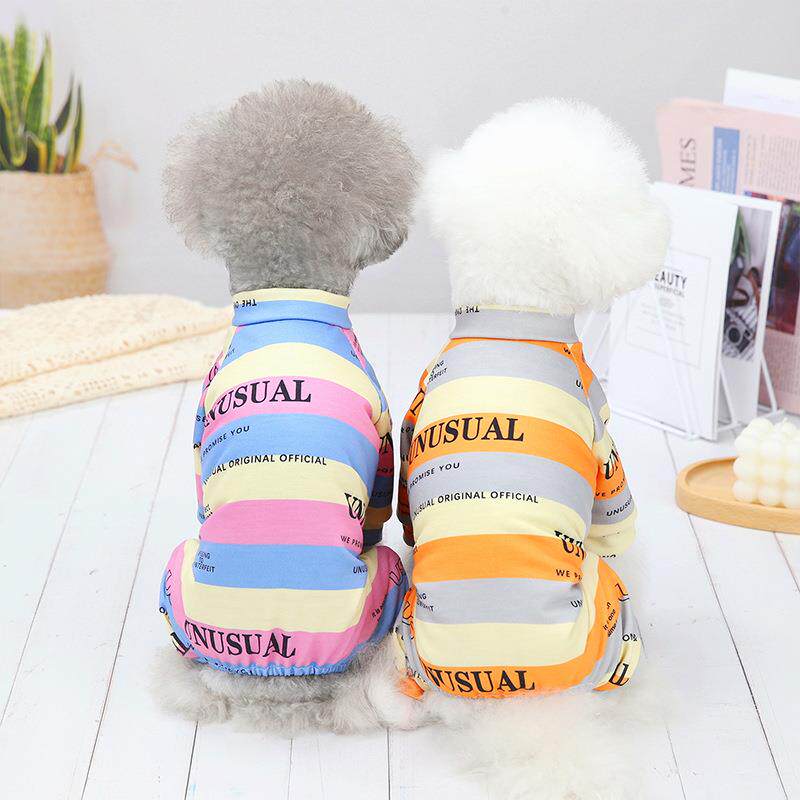 春秋宠物服饰卡通印花英伦居家服狗狗衣服中小型犬短袖