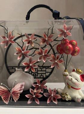 气球带来财富和宝藏猫屏幕金钱树丰富的花DIY全套材料包乔迁开幕