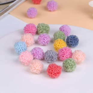 彩色仿泰迪球毛绒球涤纶开司米毛线球diy鞋帽配件小毛球批发