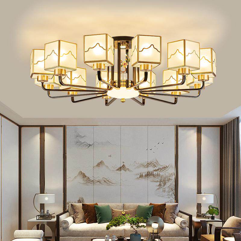 新中式全铜吸顶吊灯现代简约客厅灯卧室书房餐厅家用大气灯具灯饰