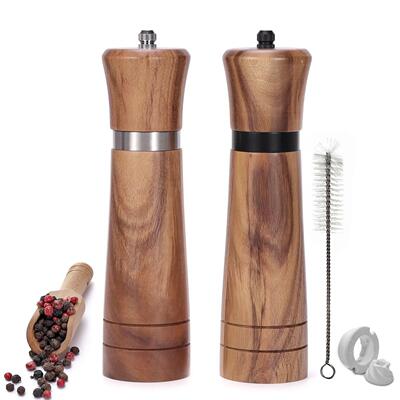 Pepper Grinder, Wood Salt and Pepper Grinder Mills Sets (inc