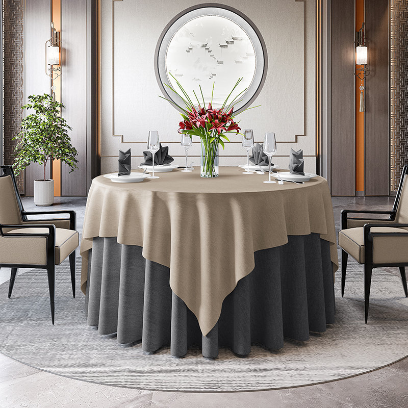 酒店桌布布艺欧式餐厅饭店大圆桌餐桌布方桌桌布圆形台布家用新品