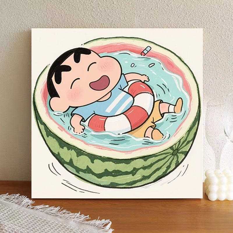 小新涂色画布零基础彩色颜料材料包填充色块