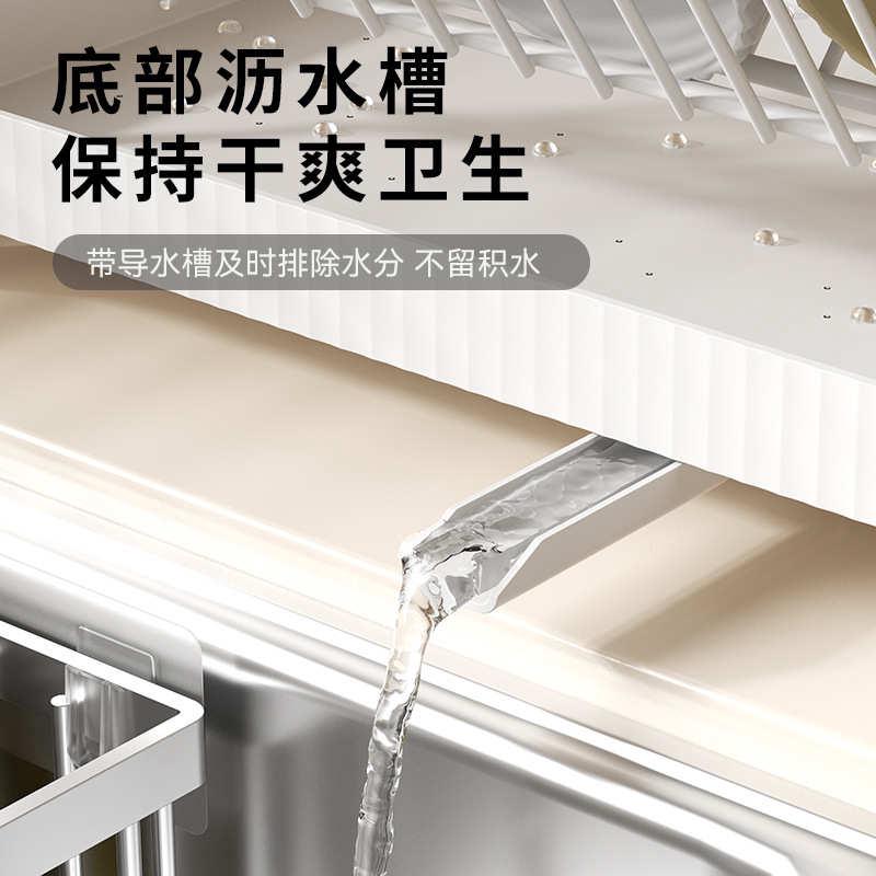 台面碗碟架置物架家用厨房双层收纳架多功能折叠碗盘架沥水架