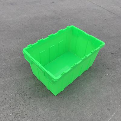 绿翻色00-40斜插JRE塑料大周转箱号 盖胶箱物流箱厂6家