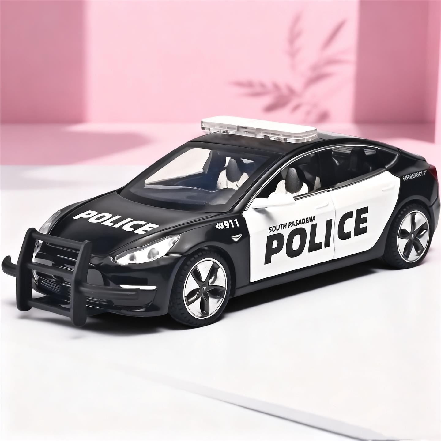 1/32仿真特斯Model 3警车合金汽车模型新能源特警车儿童玩具男孩