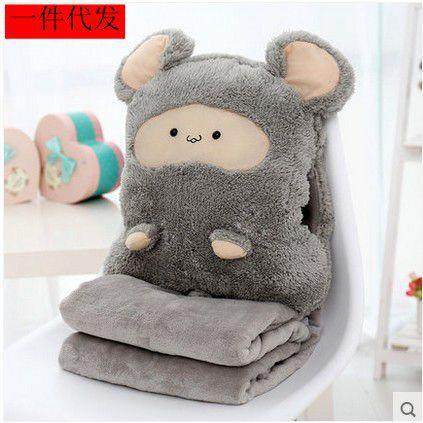卡通午睡被子汽车抱枕被子两用靠垫被大号空调被靠枕毯子