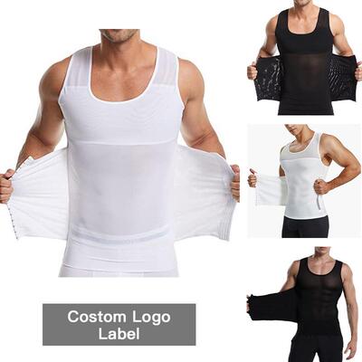 Men's Plain Contrast Mesh Compression Shapewear Body Sculpti