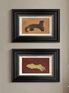 式中古风装画金钱豹法ERJ现代艺术挂画饰壁客厅餐边斗柜卧室玄关