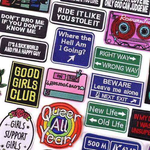 Embroidery Patch Where The Hell Am I Going Patch Letter/Cart