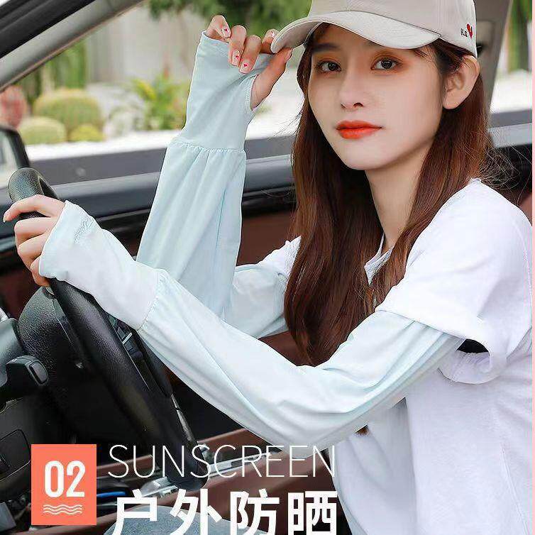 韩版防晒袖套女大码宽松防紫外线手袖户外夏长手护臂骑行冰袖遮阳