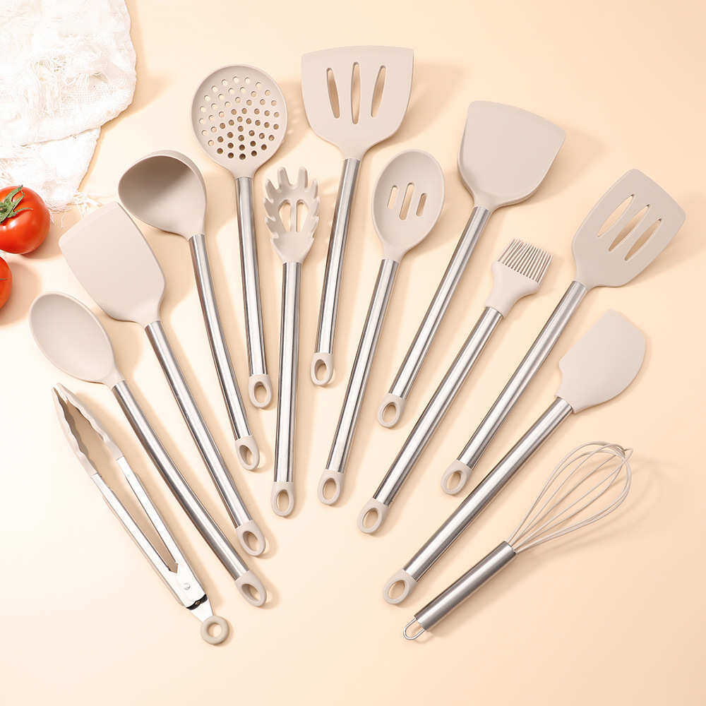 手柄硅胶现货锅铲15硅胶勺硅胶不锈钢厂家厨具装铲硅胶直供件套,厨房/烹饪用具,全套勺铲,淘宝优惠券,粉丝福利购,淘宝优惠卷